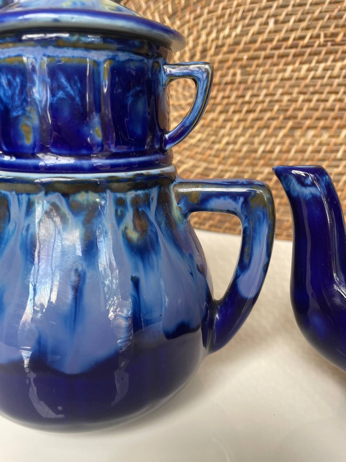 Old enameled coffee pot