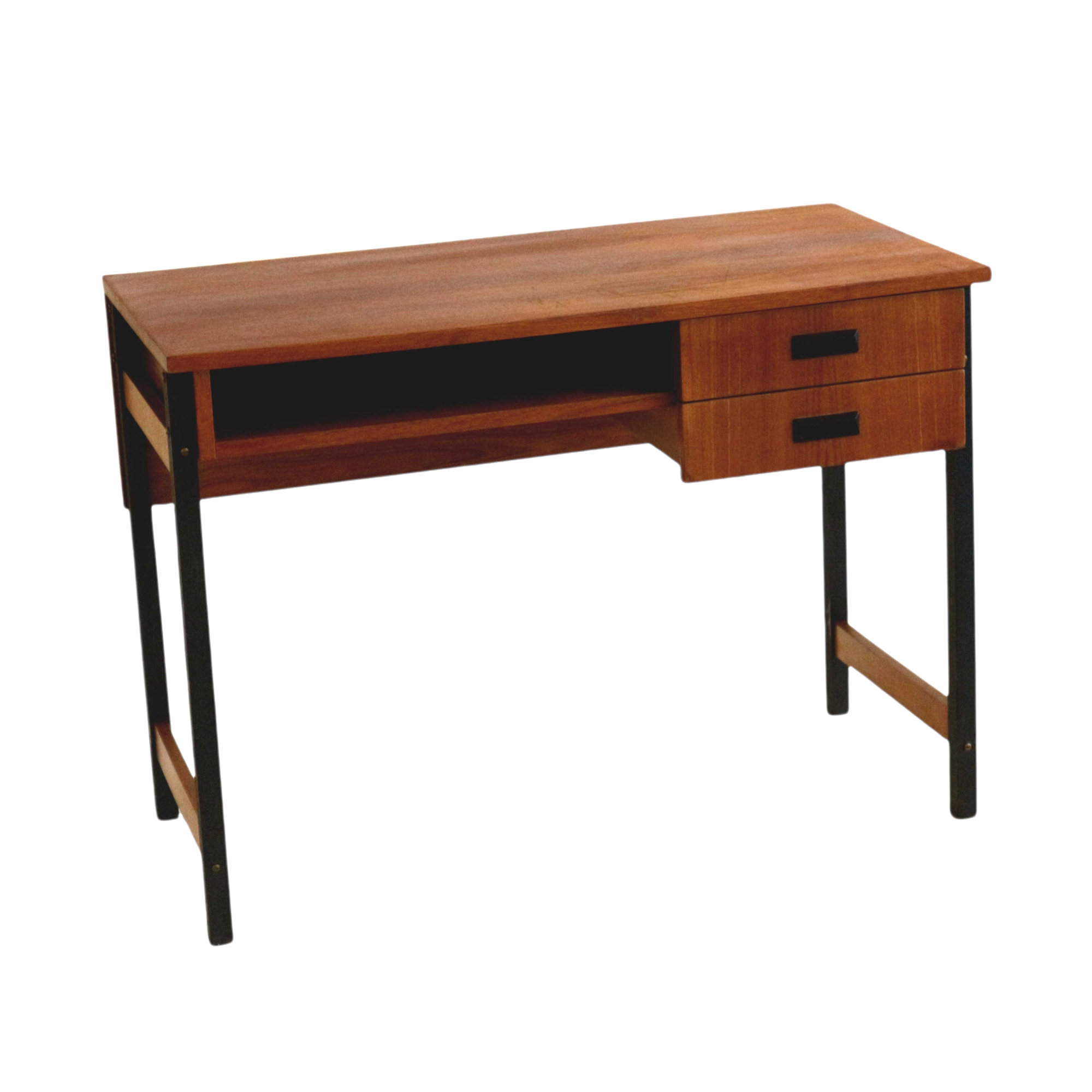 Vintage teak desk with 2 drawers made in the 60s