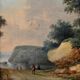 Painting "Path Leading to the Sea", oil on panel, in the style of Jean Pillement – late 19th century.