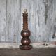 Wood lamp, turned wooden lamp base, table lamp, living room lamp.
