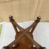 Selette vintage 3 niveaux en bobines de fils en bois années 20-30
