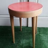 Tabouret Baumann XX hetre and red formica
