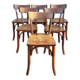 Series of 6 vintage restaurant bistro chairs - 1950s