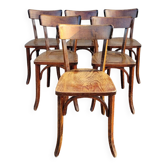 Série de 6 chaises de bistrot restaurant vintage- 1950s