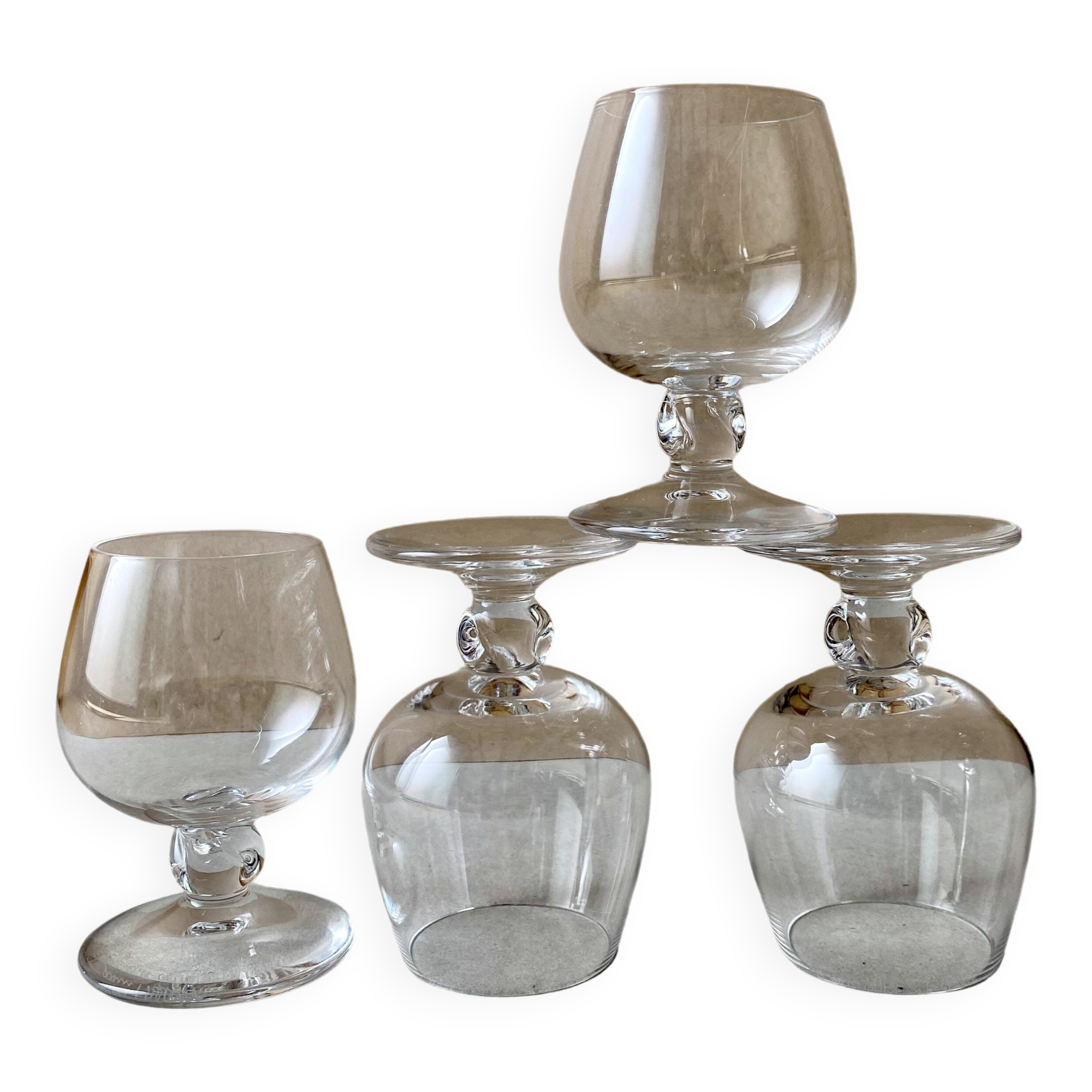 4 crystal digestif glasses Daum France – Orval model