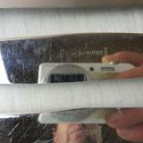 Set of 12 old silver metal knives, art deco décor, Manulor