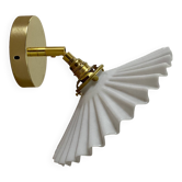 Vintage lampshade wall light in white opaline