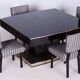Large Art Deco Chrome and Black Glass Extendable Dining Table, 1930s