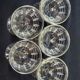 5 Antique Art Deco Palmette Cut Crystal Champagne Glasses