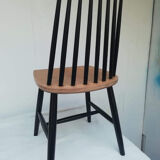 Scandinavian wood and black chair