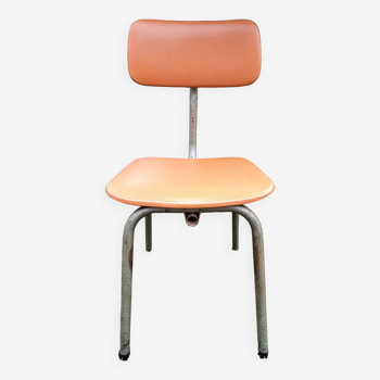Old tubular workshop chair from the 40s vintage vinyl orange sodaxvinyl