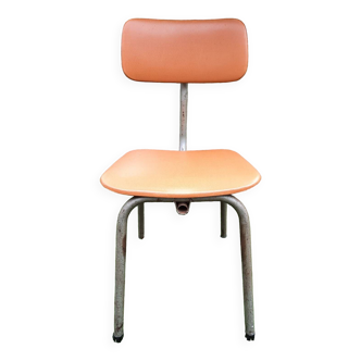 Old tubular workshop chair from the 40s vintage vinyl orange sodaxvinyl