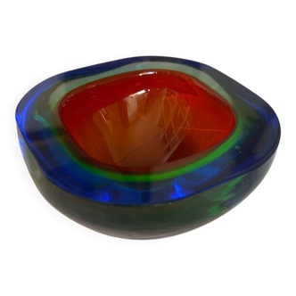 Ashtray Glass Sommerso F. Poli Seguso Murano Italy Wine