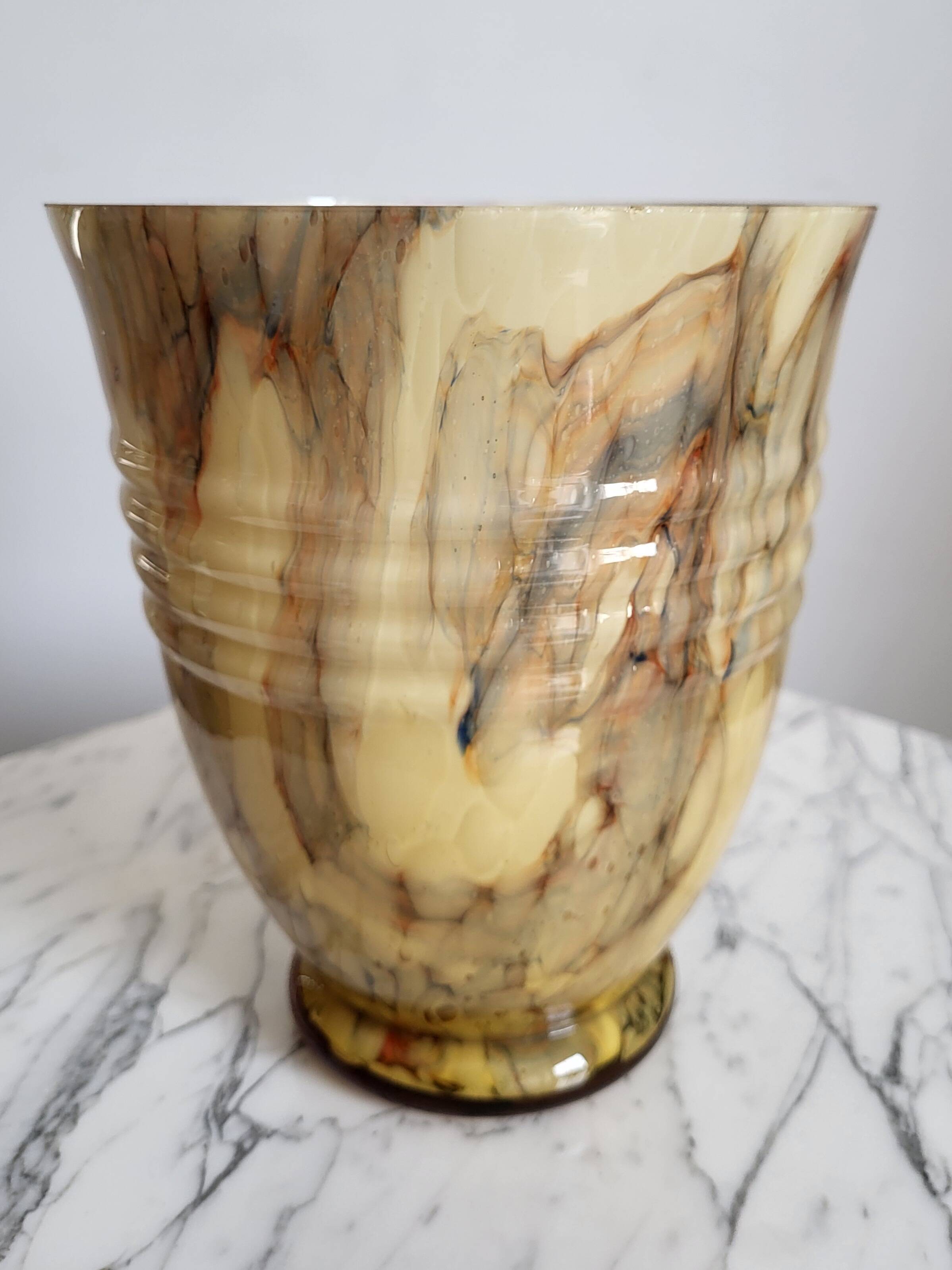 Vases en glaçure opaline Art déco, Verreries de Scailmont Henri Heemskerk Belgie