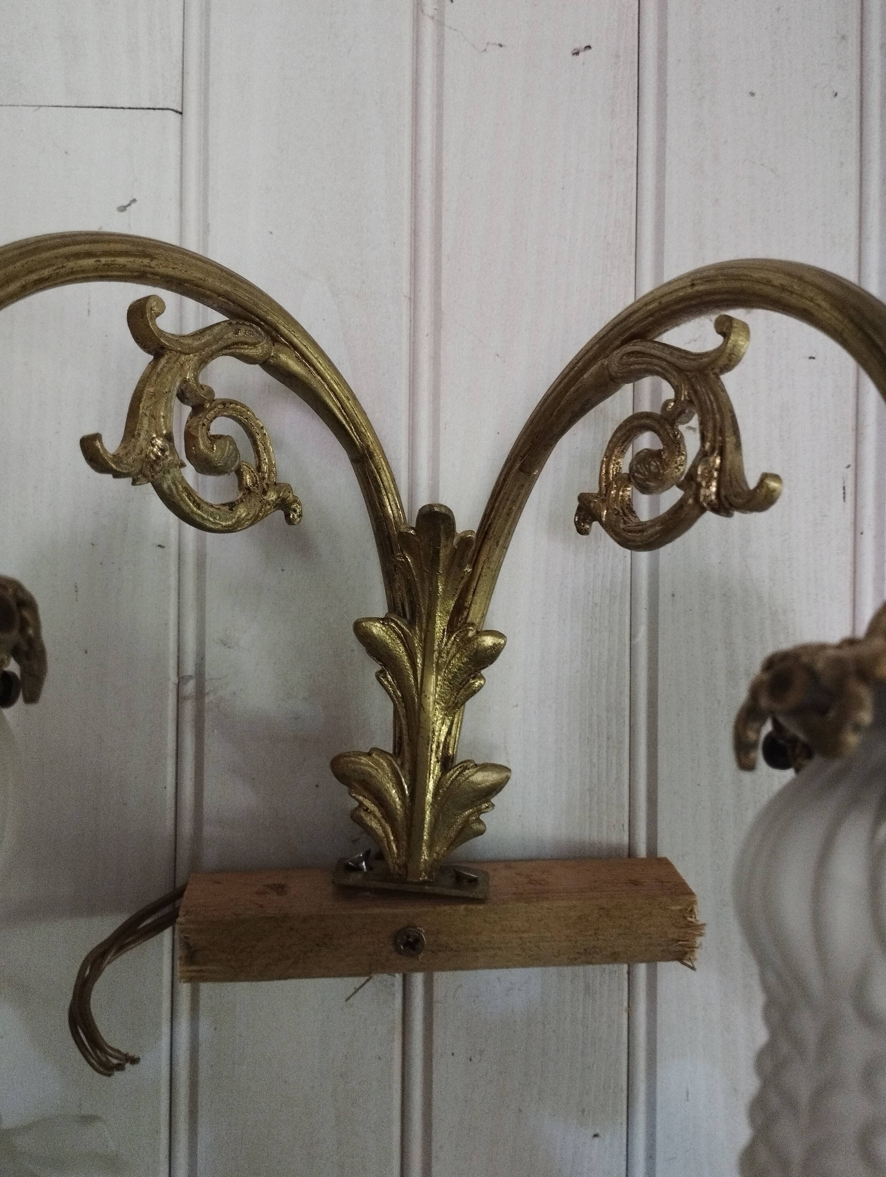 Pair of tulip wall lamps
