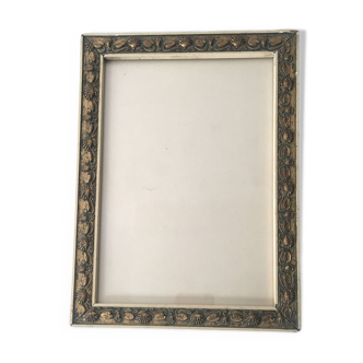 Art Deco frame, carved wood, new glass