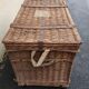 Antique vintage rattan and wicker travel trunk from the 1900s