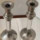 Paire de bougeoirs design en lucite et métal, années 60