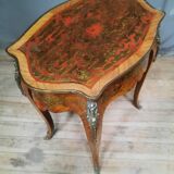 Louis XV table in red marquetry