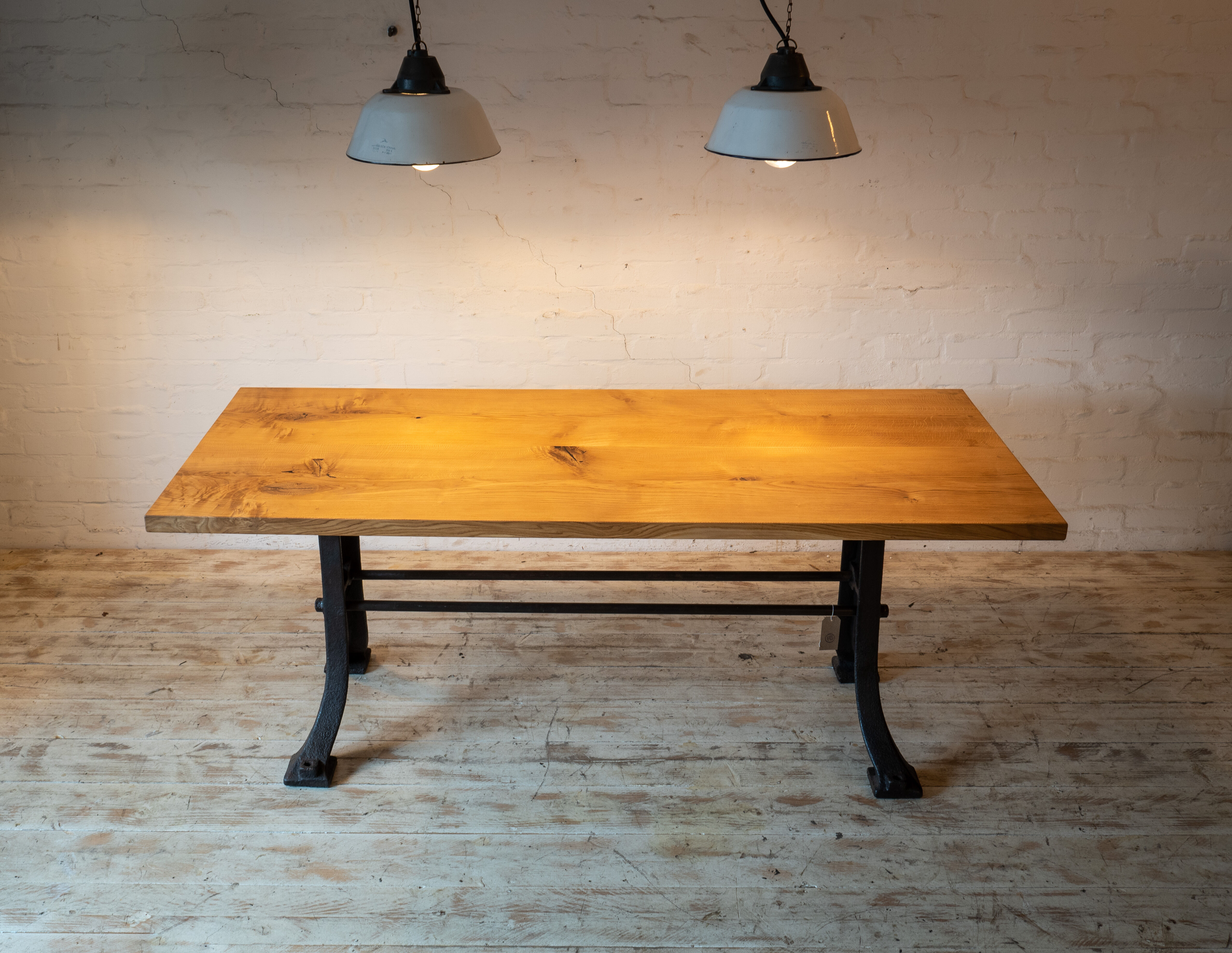 Industrial table oak