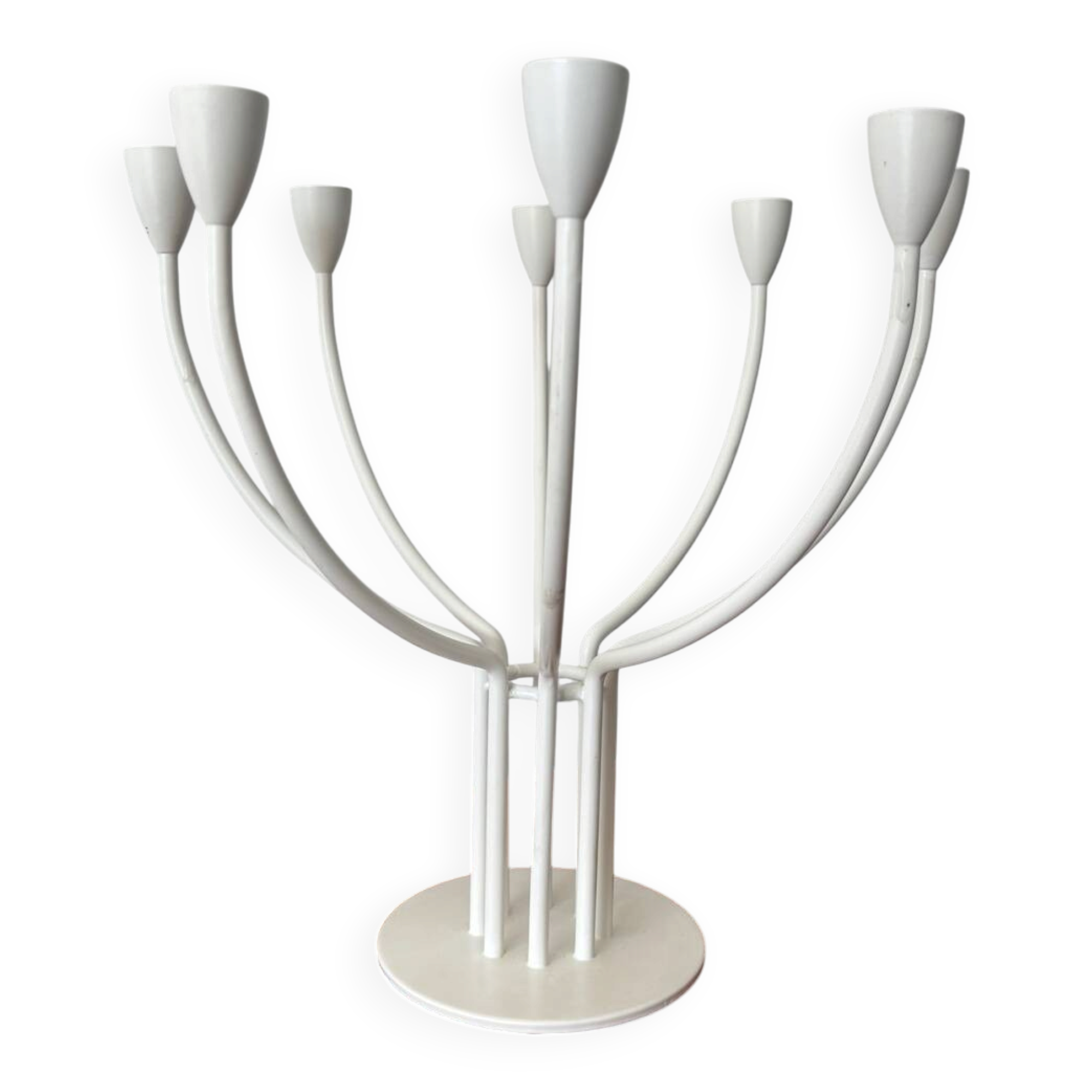 IKEA vintage candlestick model Stockholm – white 8-branch chandelier