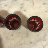 6 bohemian crystal liqueur glasses