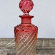 Old bottle pink Baccarat ancient crystal perfume / toilet accessory
