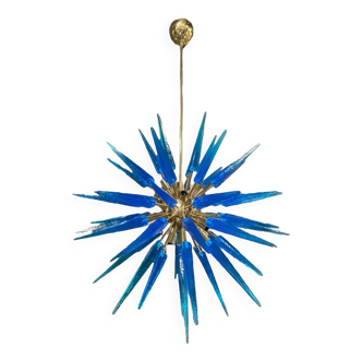 Important lustre en verre de murano style spoutnik 12 lumières