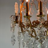 Bronze cage chandelier trimmed with grapevines, early twentieth century