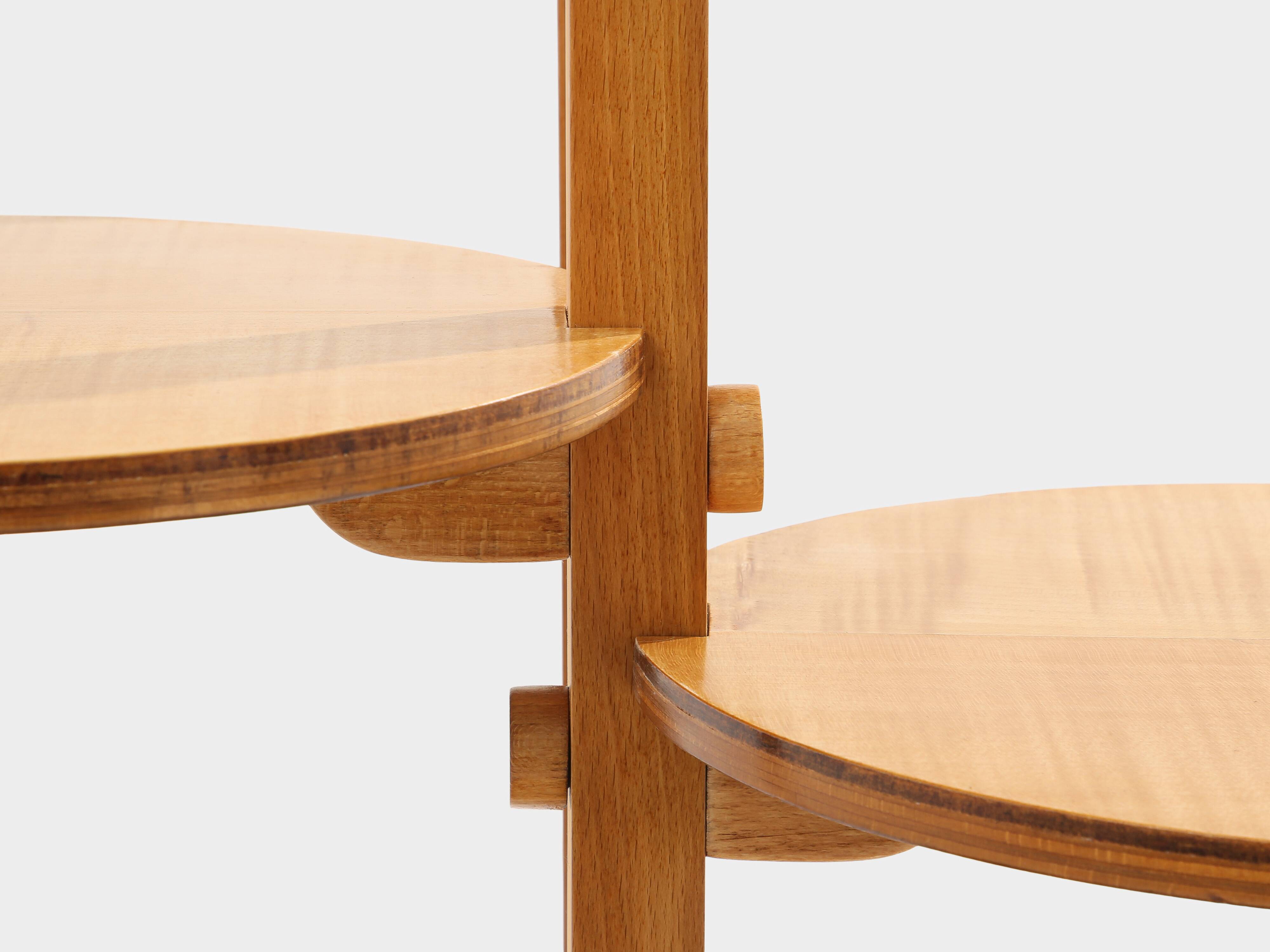 André Groult four-tiered stand in maple and beech around 1920