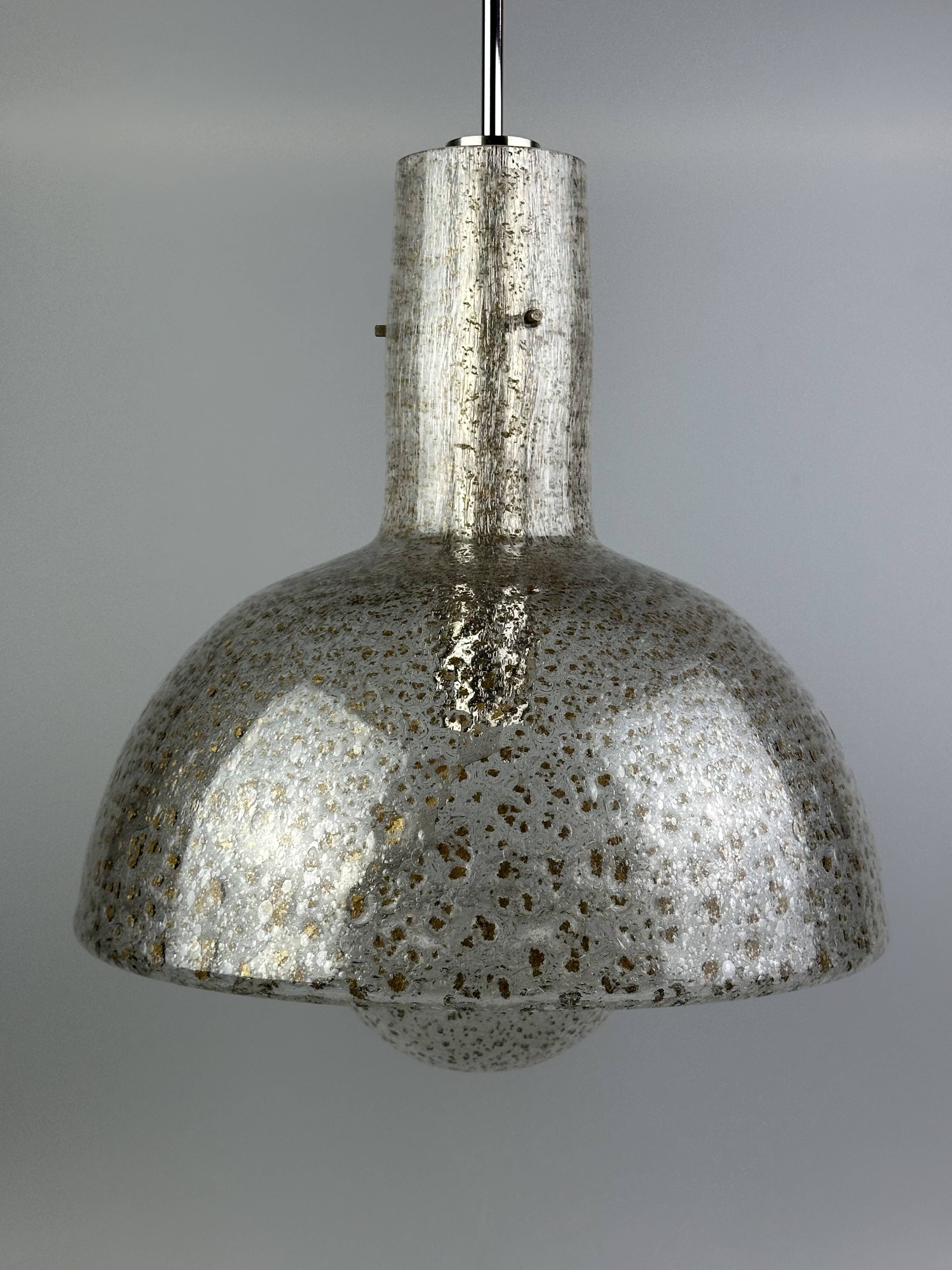 60s 70s ceiling lamp hanging lamp by Temde Leuchten glass space age design