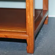 Vintage Oriental Teak Bedside Table with Drawer and Shelf, China