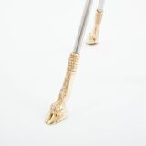 Brass steel pedestal table with removable top signed Alberto Orlandi 1970