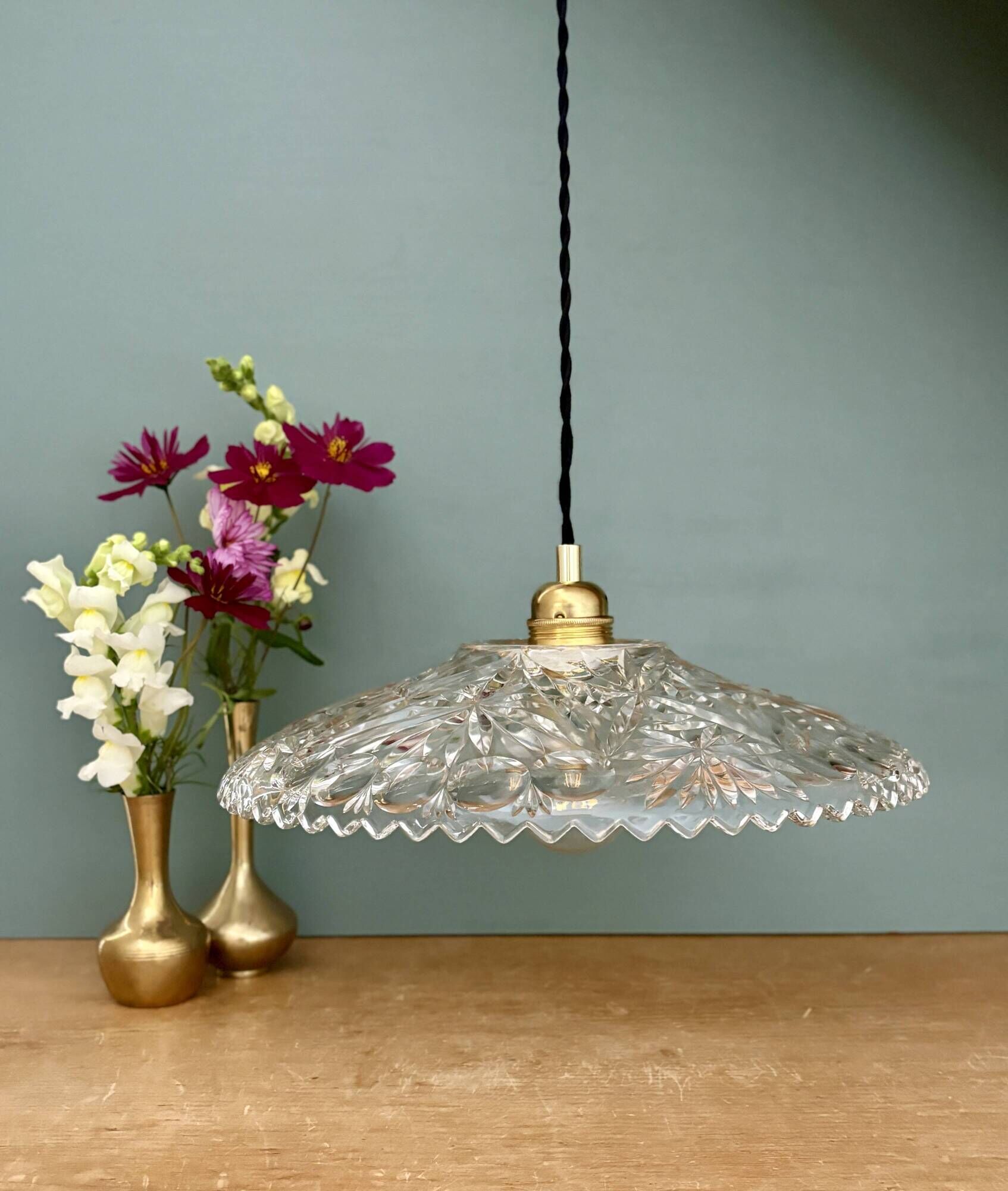 Vintage glass pendant light - tableware collection (CV31) -
