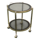 Rolling table, vintage brass and smoked glass serving cart – 1960s