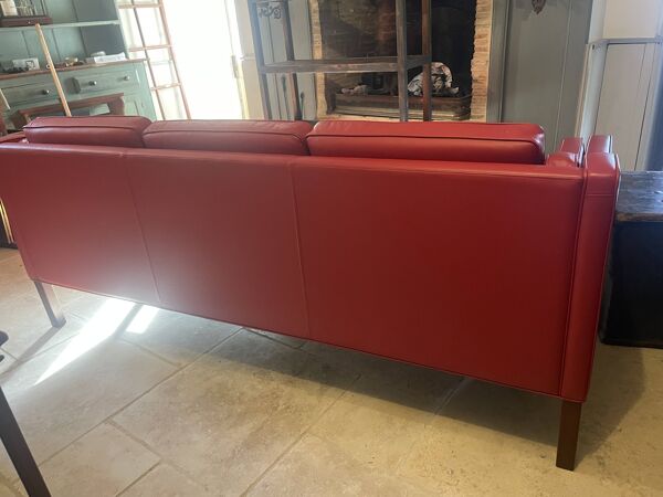 Rare canapé rouge HURUP  Møbelfabrik d'origine scandinave années 70