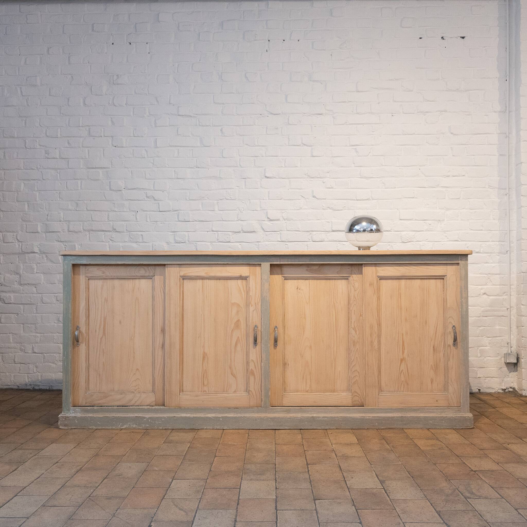 WOODEN BUFFET WITH SLIDING DOORS, 1930
