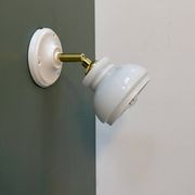 Vintage wall lamp shade in white opaline