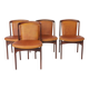 Set of 4 Erik Buch Rosewood Dining Chairs Cognac Leather Danish Mid Century