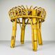 Vintage rattan stool, Italy, 1960s
