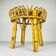 Vintage rattan stool, Italy, 1960s