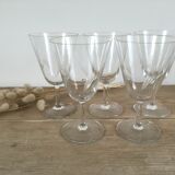 5 engraved glass foot glasses