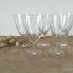 5 verres à pied en verre gravé