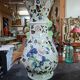 polychrome faience vase with relief floral decoration – 20th century