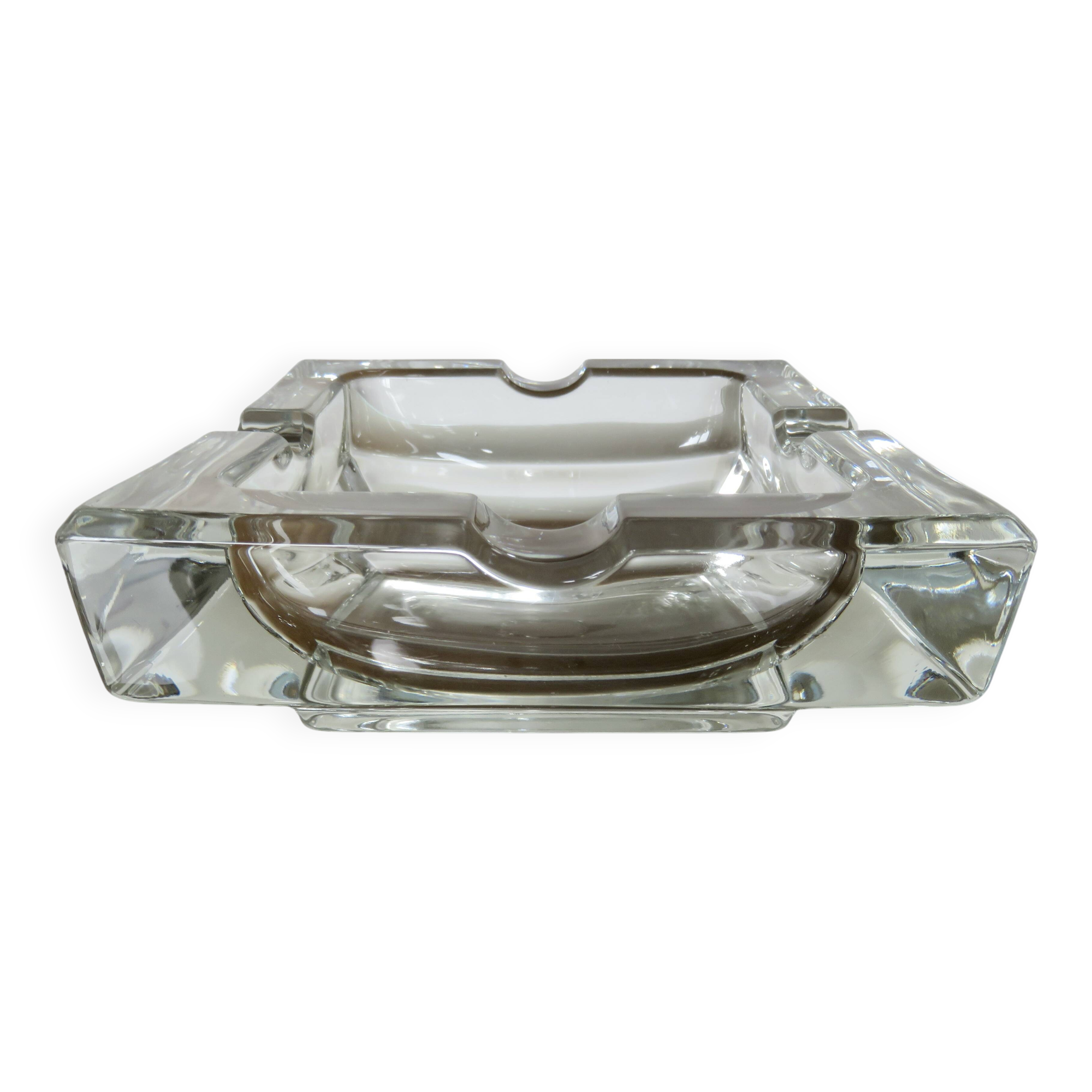 Large crystal table ashtray, France, 1970s