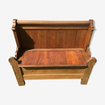 Oak and cherry chest bench