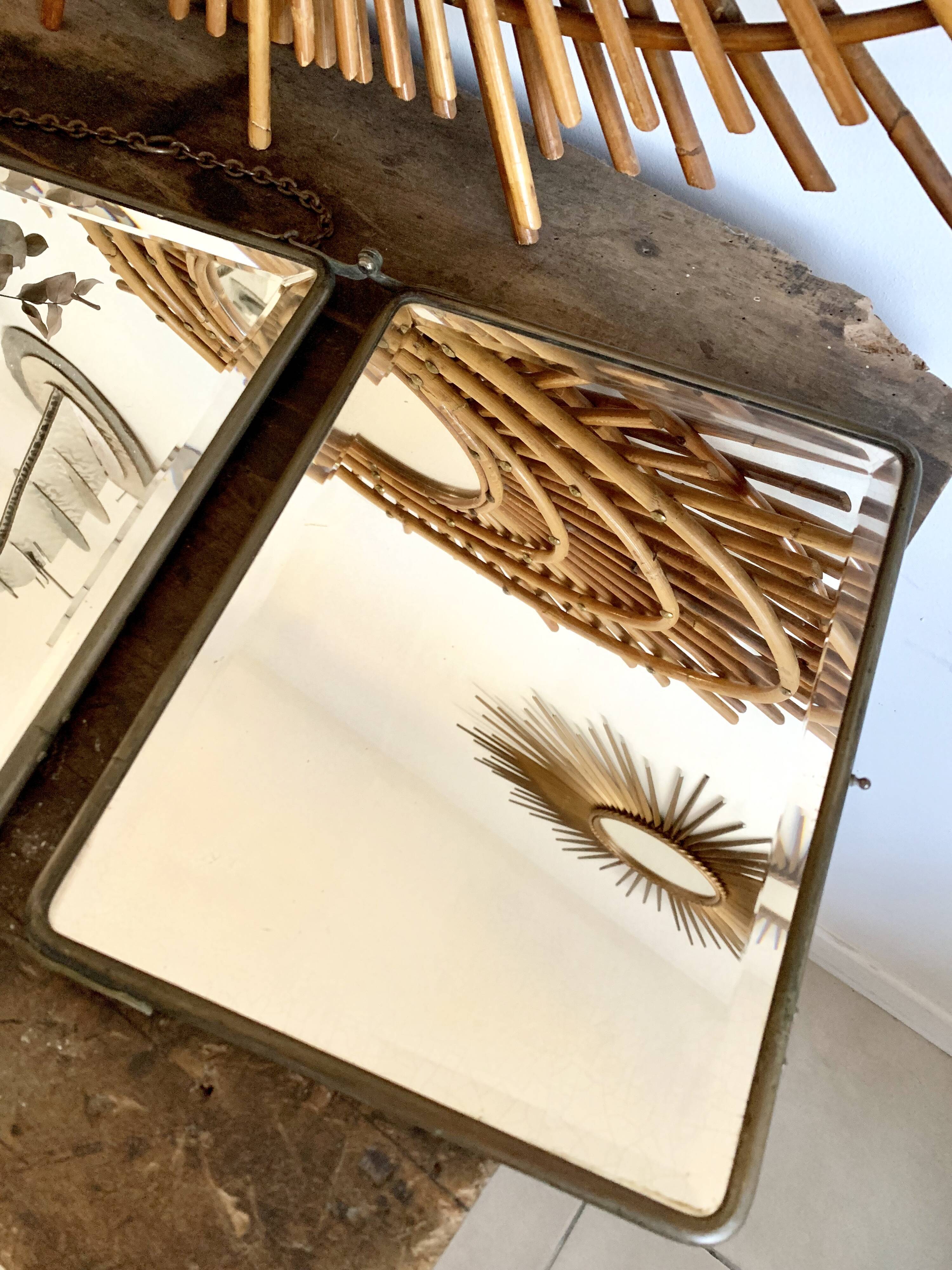 Barber vintage 28x69cm triptych mirror