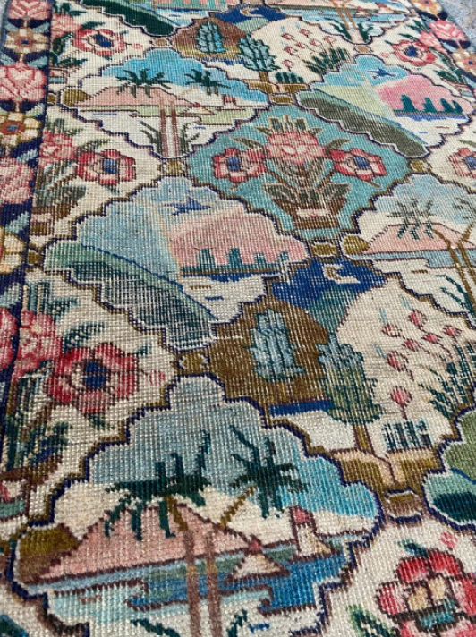 Vintage decorative carpet Mahal 129x79cm