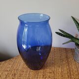 Grand vase bleu cobalt en verre