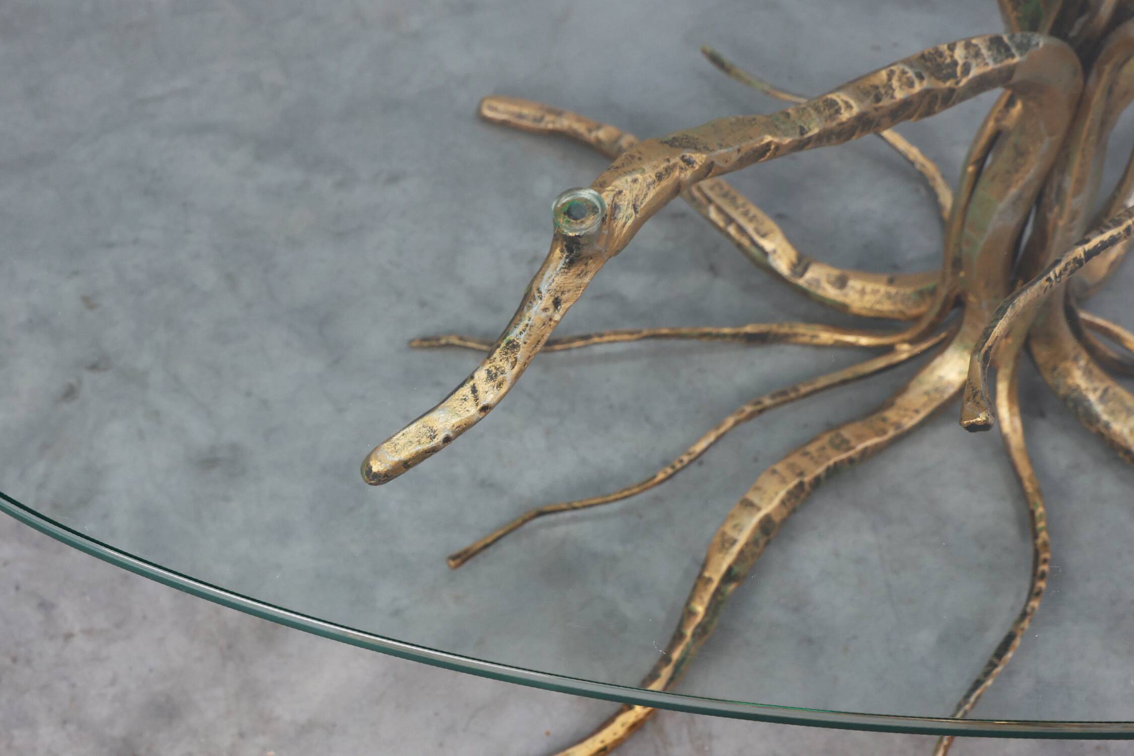 Mid-century forged metal coffee table by Salvino Marsura, Italy 1960s